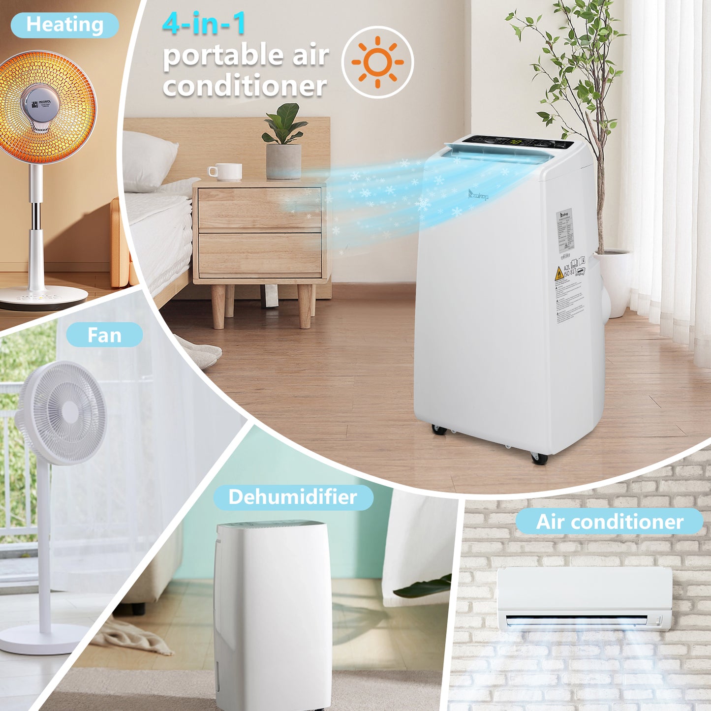ZOKOP Smart WiFi Enabled 8800BTU (13000BTU ASHRAE) Portable Air Conditioner & Dehumidifier